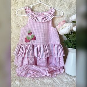 Little Bitty strawberry dress. Size 12 months